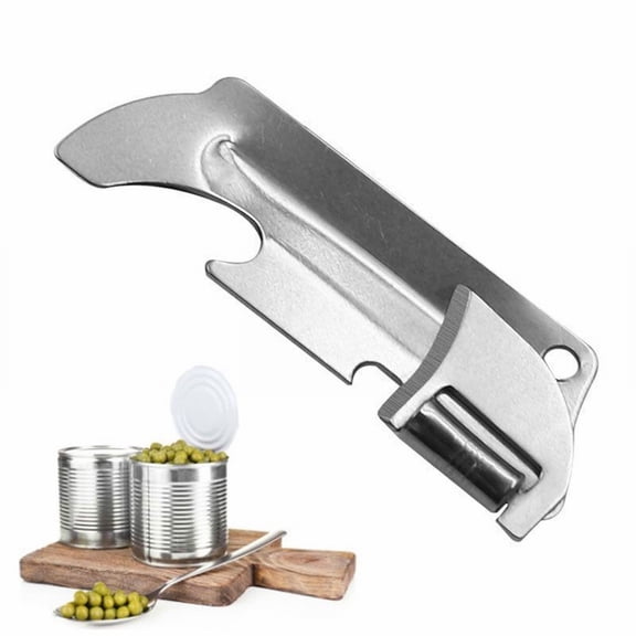 Camping Can Opener,Stainless Steel Manual Can Opener,Portable Bottle Openers,0.67X2.24 Inch Manual Can Opener,Mini Stainless Steel Can Openers for Camping Small Can Openers with Holes,Silver 2PCS