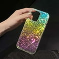 thumbnail image 5 of Compatible With iPhone 16e Transparent Colored Plating Diamond Pattern Case, Luxury Bling Glitter Protective Bumper Hard PC &TPU Shockproof Anti-fall Rugged Phone Cover Case for Women Girl,B, 5 of 7