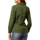 thumbnail image 3 of Chaquetas utilitarias para mujeres INSPIRE CHIC con cintura ajustable, bolsillos con solapa, chaquetas con cremallera y botón en verde oliva 2XL, 3 of 7