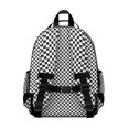 thumbnail image 3 of Black and White Checkered Backpack for School,Cute School Bag,Schoolbag with Adjustable Shoulder Straps & Padded Back,15.25"x11.5"x5.25", 3 of 6