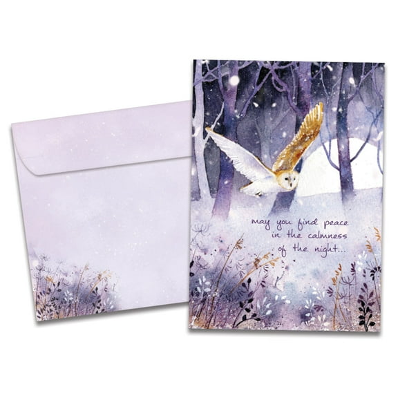 Tree-Free Greetings Solstice Greeting Card, 5 x 7, Owl Calmness (GO68828)