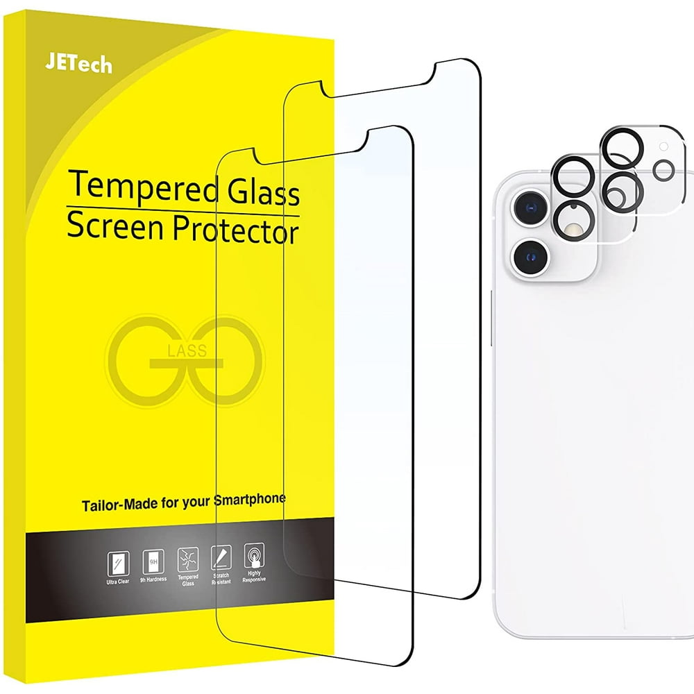 JETech Screen Protector and Camera Lens Protector Compatible with iPhone 12 6.1Inch (Not for