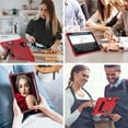 thumbnail image 3 of Case for iPad Pro 12.9 Inch 2021/2020/2018, Kickstand Shockproof Kids Proof Case Heavy Duty High Impact Resistant Hybrid Three Layer Rugged Defender Full Body Protection Case, Red+Black, 3 of 5