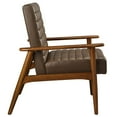 thumbnail image 5 of Accent Chair, Walnut Brown, Faux Leather, Wood, Living Room Lounge Cafe Lobby Hospitality Restaurant, Modern Contemporary, HB37049, 5 of 9