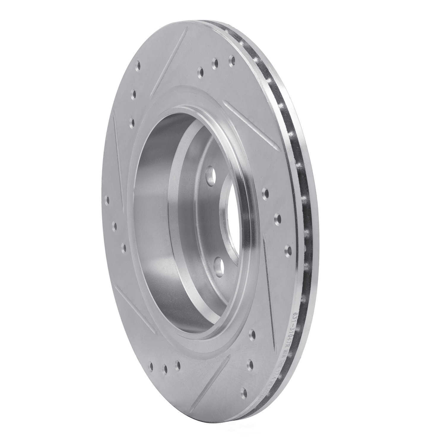 Dynamic Friction Company 631-31047R DFC Brake Rotor - Drilled And Slotted - Silver