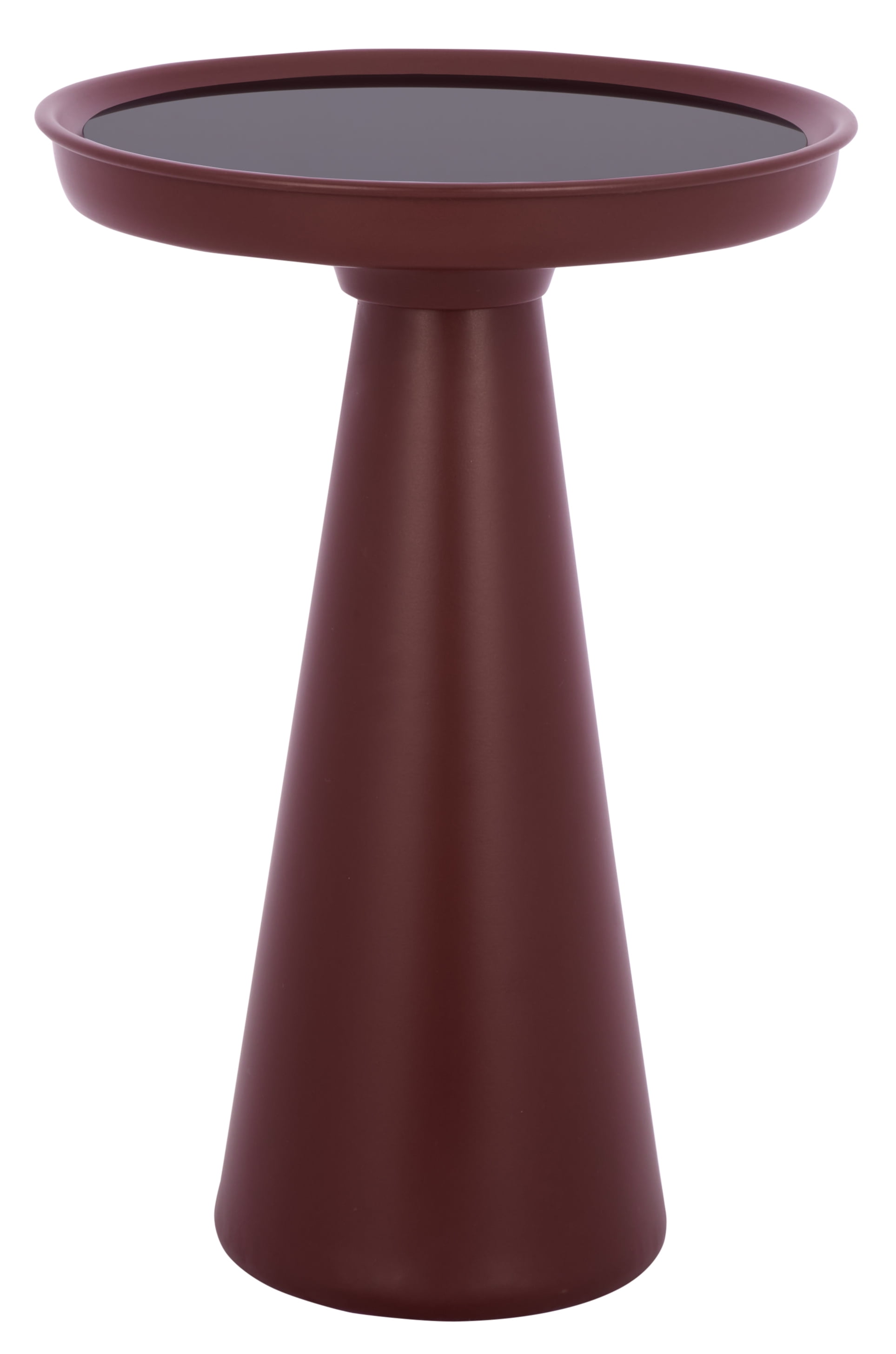 Safavieh Hikuma Modern Iron Round End Table, Black / Bordeaux