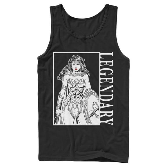 Men's Justice League Legendary Poster Tank Top Black Large