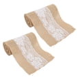 thumbnail image 3 of ANGGREK Burlap Lace Ribbon,2Pcs Burlap Lace Ribbon 2.4m Length Soft Durable Random Cutting Simple Elegant DIY Table Decoration,Vintage Burlap Ribbon, 3 of 8