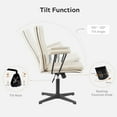 thumbnail image 4 of EYYTHUNG Home Office Desk Chair No Wheels with Arms, Crossleg Adjustable Stationary Ergonomic Office Swivel Working Computer Chair, Cream White, 4 of 7