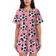 thumbnail image 1 of Balery heart with cow Conjunto de Pijama para Mujer con Estampado, Dos Piezas de Manga Corta y Shorts, Ropa de Dormir Suave con Cuello Redondo y Bolsillos-Small, 1 of 6