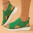 thumbnail image 6 of Hopeusnice Sandals for Women Non-Slip 100%Polyester Materials Summer And Fall Shoes Soft Breathable Flat Heel Trendy Women's Sandals Pumps Shoes Rubber Sole Vacation Shoes Green 42, 6 of 9