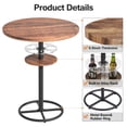 thumbnail image 4 of VECELO Wine Rack Round Pub Table, Vintage Brown, 4 of 12