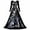A-Silver, variant on Women Halloween Witch Maxi Dress, Long Sleeve V Neck Lace Cuff A Line Floor Length Dress, Gothic Haunted House Printed Evening Party Dress