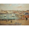 thumbnail image 3 of Pissarro, Camille 24x19 Black Modern Framed Museum Art Print Titled - View of the Dieppe outer harbor, 3 of 5