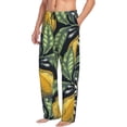 thumbnail image 6 of Pofeuu Citrus Fruits Elegant Lemons Print Men's Pajama Pants, Soft Lounge Pajama Pants with big pockets for Men Plaid Pj Bottoms-, 6 of 6