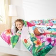 thumbnail image 2 of Feelyou Couple Flamingo Full Size Comforter Sets, Kawaii Tropical Animal Bedding Comforter Set, Palm Beach Reversible Bedding Sets, Ultra Soft Home Decor,3 Pieces, 2 of 8