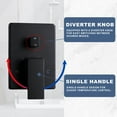 thumbnail image 4 of Wowow Single Handle 2-Spray Shower Faucet 1.8 GPM with 12 in. Square Shower Head and Adjustable Heads in Black, 4 of 5
