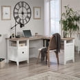 thumbnail image 2 of Pemberly Row Engineered Wood L-Shaped Computer Desk in Glacier White, 2 of 16