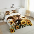 thumbnail image 4 of Manfei Highland Cow 2pcs Bedding Comforter Set,Floral Sunflower Twin Comforter Sets,Flying Butterfly Breathable Bedding Set,Microfiber Teenager Bedroom Decor,Reversible, 4 of 8