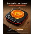 thumbnail image 6 of Mug Warmer,40W Coffee Mug Warmer for Desk with Temperature Display, 4H Auto Shut Off, 3 Temp Settings & 1-12H Timer, Smart Electric Beverage Warmer for Coffee, Tea, Water, Milk and Coco(Black), 6 of 9