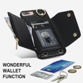 thumbnail image 4 of Phone Case for iPhone 7plus 8plus 7/8 Plus Wallet Cover with Screen Protector Ring Stand Card Holder Slot Crossbody Strap Lanyard Leather Cell i Phone7s 7s + 7+ 8s 8+ Phones8 7p 8p Women Girls Black, 4 of 13