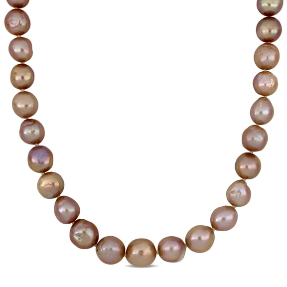 Everly Women's 10-13mm Cultured Freshwater peach Edison Pearl Sterling Silver Bead Necklace