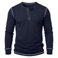 thumbnail image 2 of Fnnxeal Mens T-Shirts Casual Crew Neck Fall Winter Fashion Long Sleeve Dark Blue Shirts for Men Size M, 2 of 7