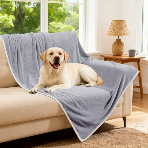 Throw Blanket for Couch, 39x59inch Cozy Soft Lightweight Reversible Bed Blanket, Light Gray