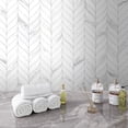 thumbnail image 5 of SUNWINGS 10-Sheet Peel and Stick Leaf Waterjet Backsplash Self Adhesive Tiles White Marble Wall Panels Stick on Backsplash for Kitchen, Bathroom, Fireplace, 5 of 7