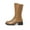 CAMEL/PU, variant on Women's Riding Combat Motorcycle Mid Calf Winter TRULY CAMEL/PU Size 9.5
