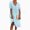 Light Blue, variant on YanHoo Women's Linen Dresses Puff Medium Sleeve V Neck Pleated Midi Dress Loose Casual Solid Dress