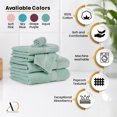 thumbnail image 4 of Ample Decor Bathroom Towel Set of 6 - 2 Bath Towel, 2 Hand Towel, 2 Wash Cloths – Ideal for Gifting, Hotel, Gym, Spa - Mint Green, 4 of 8