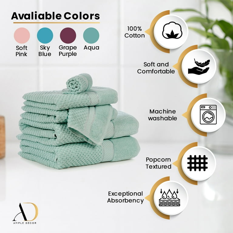 Ample Decor Decorative 100 Cotton Hand Towel Set of 2 Mint Green for Bathroom Hotel Spa Gym Kitchen 18 X 28 Inch Walmart