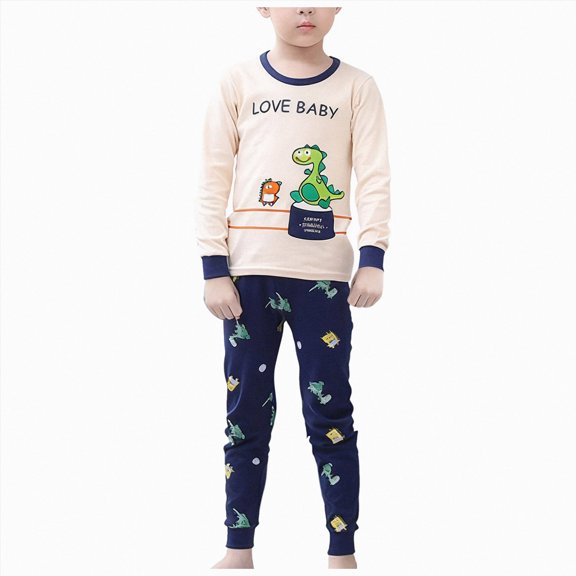 Little Girls Pajamas Sets Baby Girl Cotton Pjs Kids Long Sleeve Sleepwear 6-12 Months 12-24 Months 2t 3t 4t 5t 6t 7t 8t 9t Children(Beige,2-3 Years)