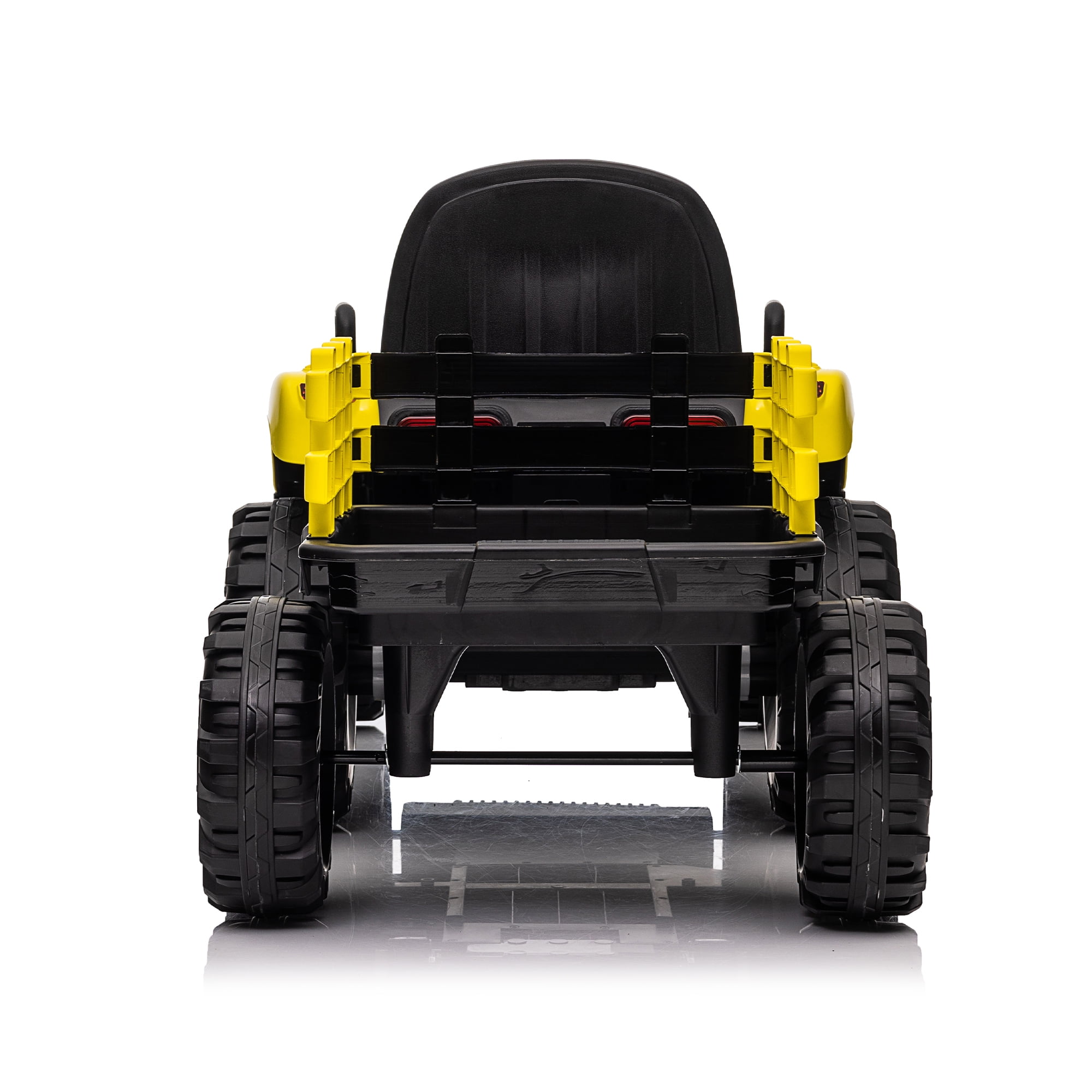 CIPACHO 12V Ride On Tractor with Trailer, 2.4RC, Electric Kids Car Three Speed Adjustable, USB, MP3, Power Display, Yellow CIPACHO 12V Ride On Tractor with Trailer, 2.4RC, Electric Kids Car Three Speed Adjustable, USB, MP3, Power Display, Yellow