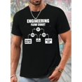 thumbnail image 1 of Engineering Print Summer Short-sleeve, Simple T-shirt For Summer, Men's Round Neck Short-sleeve T-shirt, Casual T-shirt, Casual Comfortable Top, Casual Sporty Tee, Comfy Tee, 1 of 4