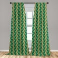 thumbnail image 3 of Ambesonne African Print Curtains, Stripes Effect Ethnic, Pair of 28"x95", Green Cream Dark Coral, 3 of 3