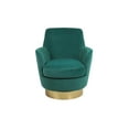 thumbnail image 7 of Comfy Velvet Swivel Accent Barrel Chair, Round Reading Club Armchair with 360 Degree Rotating Metal Base, Single Barrel Chair Lounge Sofa for Living Room, Bedroom, Emerald, 7 of 7