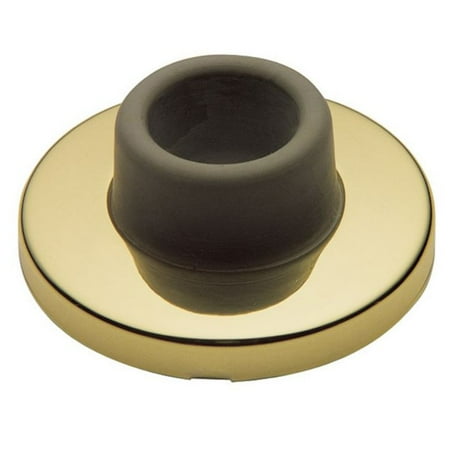 - Baldwin 4293 2-3/8 Inch Diameter Concave Wall Mounted Flush Bumper, Lifetime Polished Brass