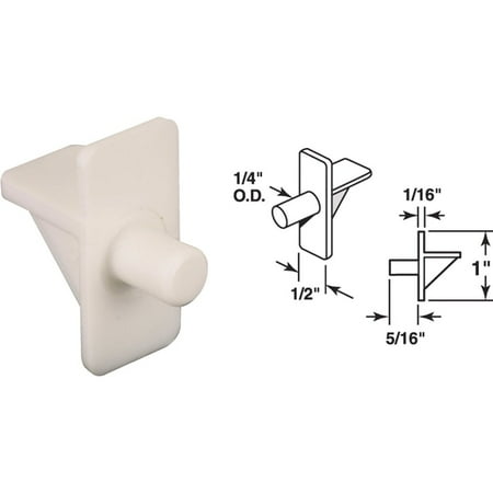 

Prime-Line 1/4 In. White Plastic Shelf Support (8 Count)