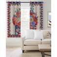 thumbnail image 2 of 4th of July Kitchen Curtains Red Spring Floral Striped Independence Day Cafe Short Curtains for Bathroom Blackout Window Curtain Small Window Treatment Drapes for Bedroom Living Room 27.5"x39"x2, 2 of 9