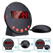 Dual Alarm Clock ,Loud Alarm Clock for Heavy Sleepers with Bed Shaker Vibrator and Digital Display