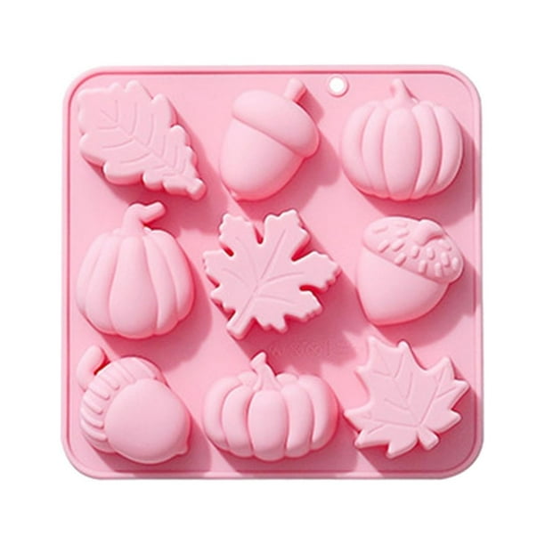 Molde de silicona para tartas con hojas de calabaza - Reutilizable, antiadherente, apto para horno/microondas para hacer chocolate/tartas/jabones