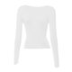 thumbnail image 5 of Top corto sin espalda de manga corta liso para mujer: camiseta sexy informal para la playa con cuello redondo y corte ajustado, 5 of 6