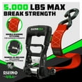 thumbnail image 3 of Rhino USA 1.6" x 8' Heavy Duty Ratchet Tie-Down Set with S Hooks - 5,208lb Break Strength (Red 4pc), 3 of 7