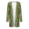 thumbnail image 4 of Pntutb moda mujer Navidad estampado suelto manga larga cárdigan otoño abrigo blusa Rollbacks Pntutb Pntutb-3076, 4 of 6