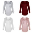 thumbnail image 4 of Femmes Casual V Cou Manches Longues T-Shirt à Manches Longues Chemisier Tops, 4 of 6