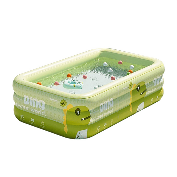 Thickened Folding Inflatable Swimming Pool Outdoor Kids Baby Play Pool Rectangular Shaped 1 Drains for Family PVC Pool,1*PVC Pool