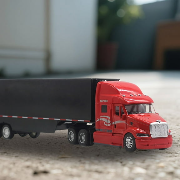 Early Education Toys 148 Scale Alloy Container Truck Heavy Hauler with Sound & Light Effects for Children Development and Imaginative Play