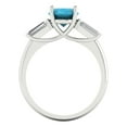 thumbnail image 4 of 2.5 ct Oval Cut Simulated Turquoise 3 Stone 14K White Gold Womens Engagement Ring, 4 of 7
